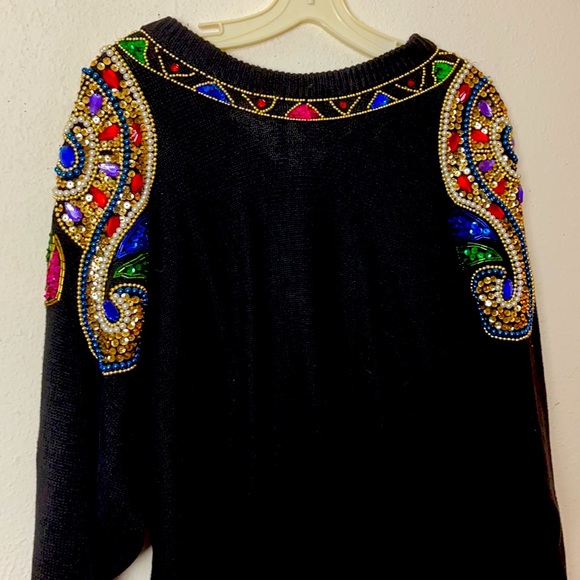 Vintage Christina beaded sweater. S - Picture 5 of 9